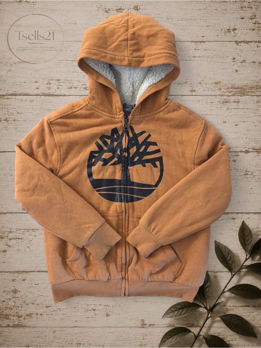 Timberland Boys Sherpa Lined Full Zip Hoodie - Size S (8)
